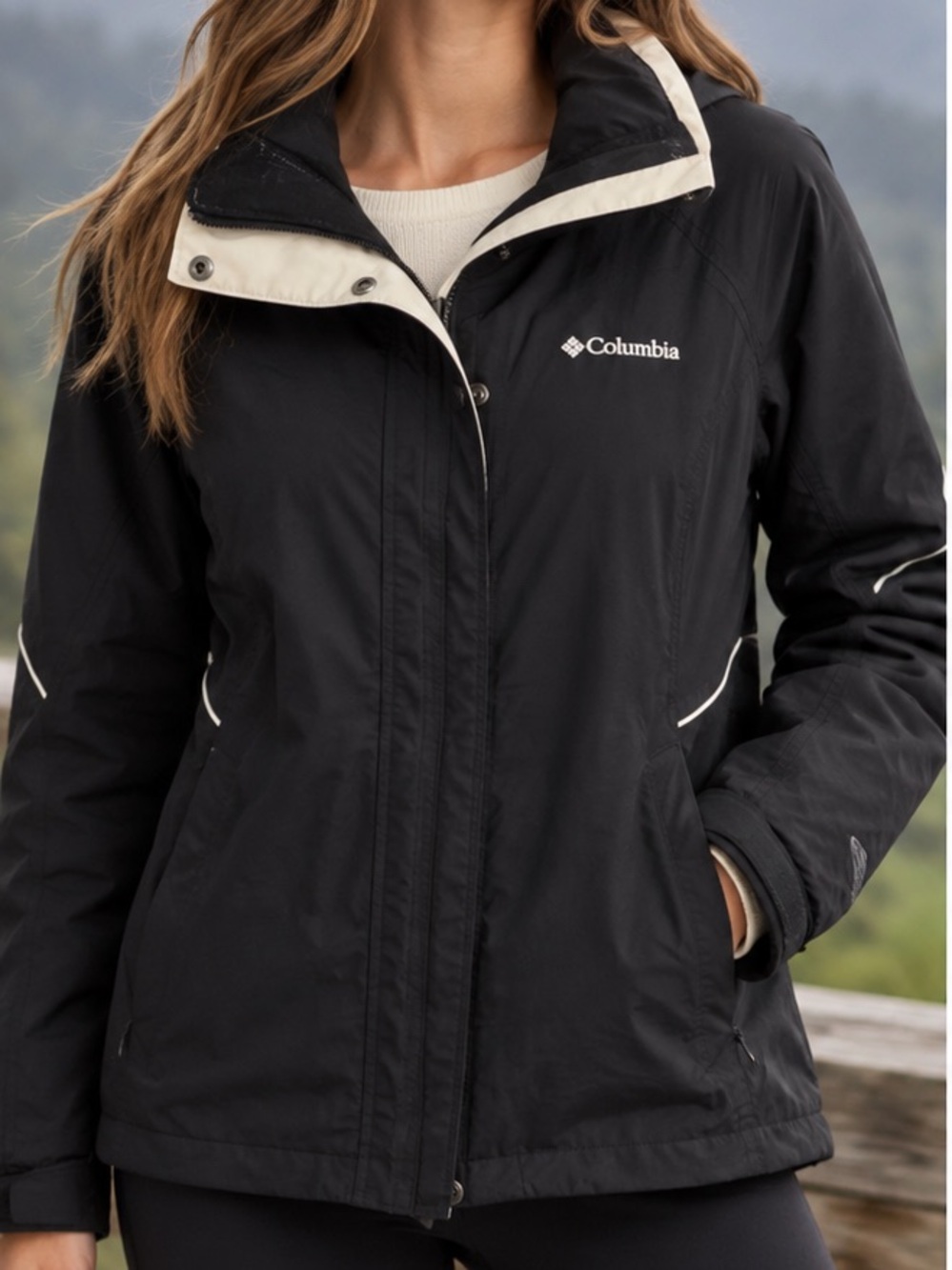 Columbia Bugaboo Omni-Tech Interchange Jacket Black Women’s L Shell Only